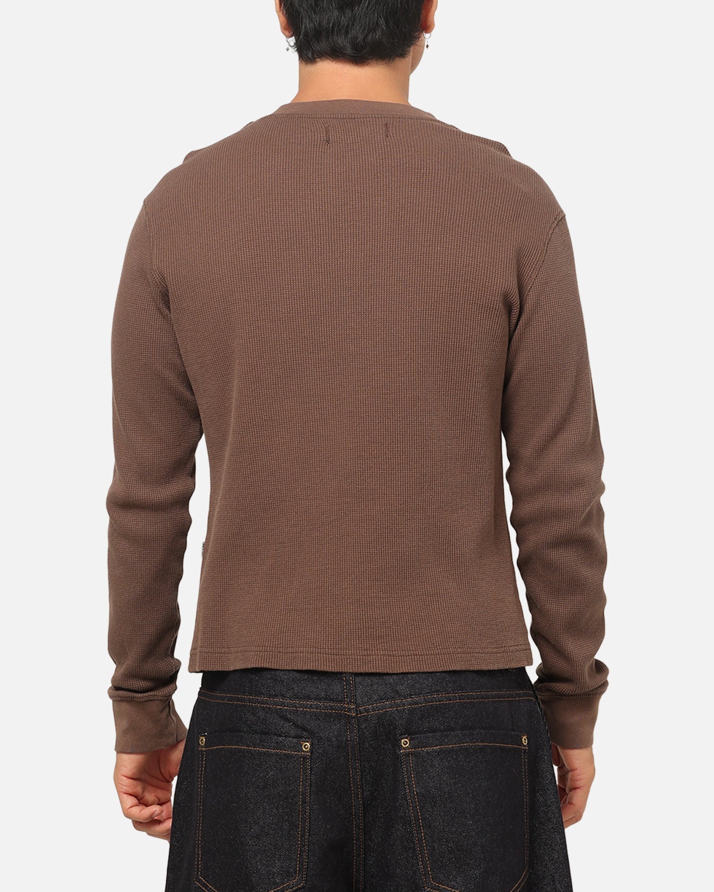 American Thrift Waffle Henley Shirt Washed Brown