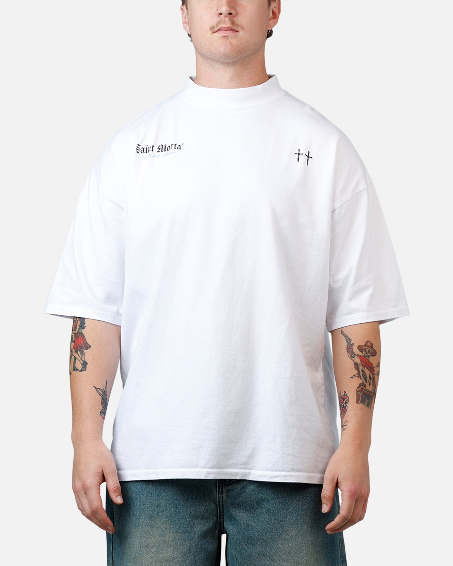 Saint Morta La Muerte Script T-Shirt White