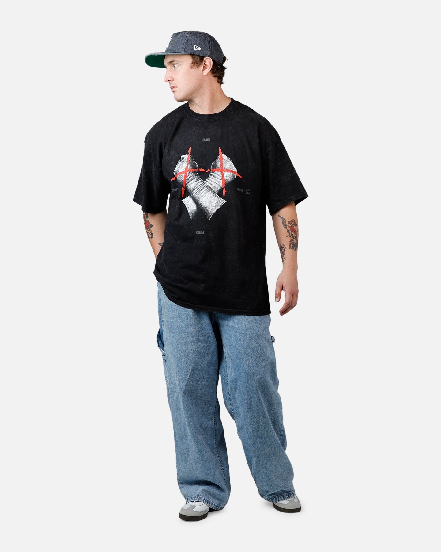 73Studio X WWE Wrestlemania 42 CM Punk T-Shirt Black Acidwash
