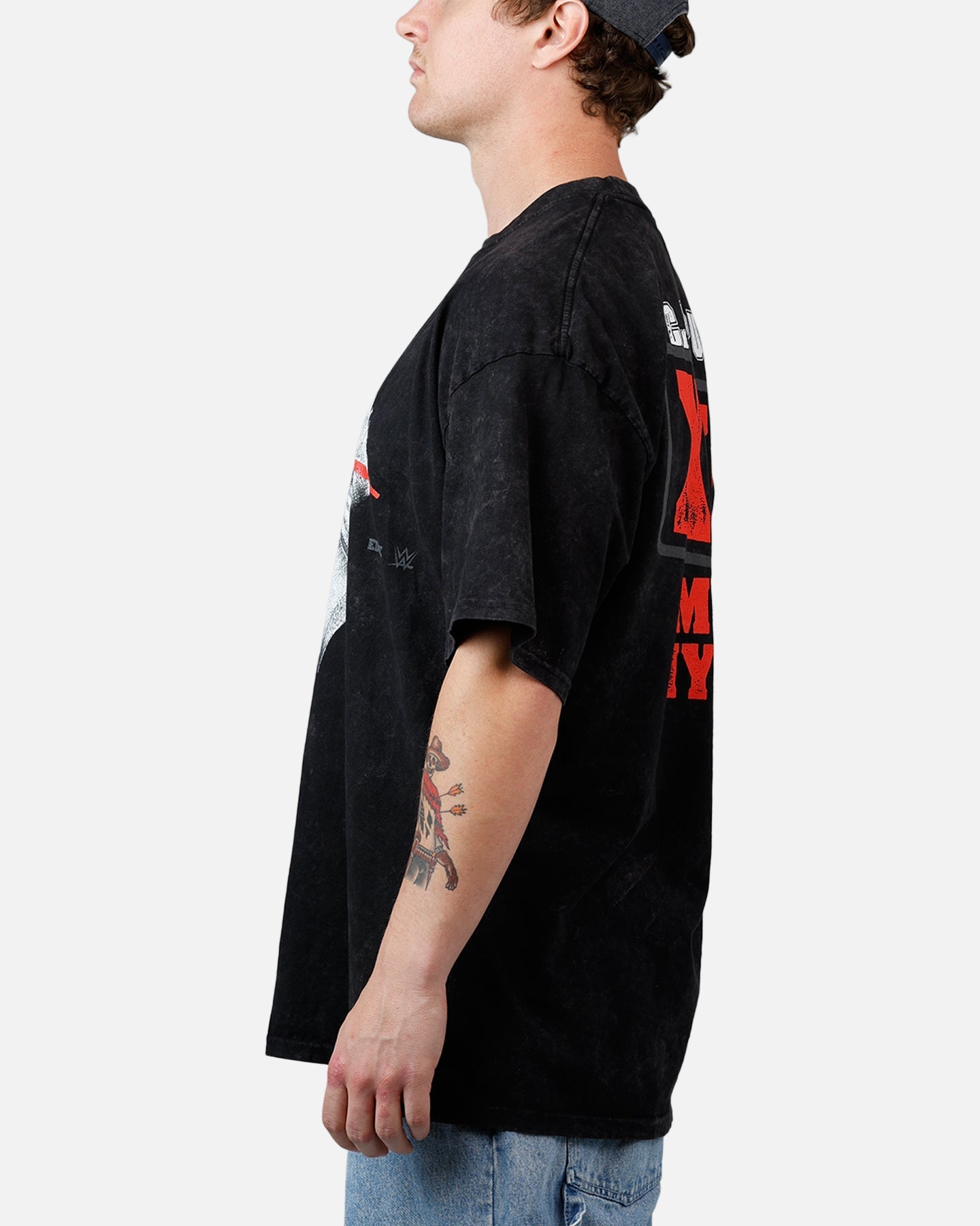 73Studio X WWE Wrestlemania 42 CM Punk T-Shirt Black Acidwash