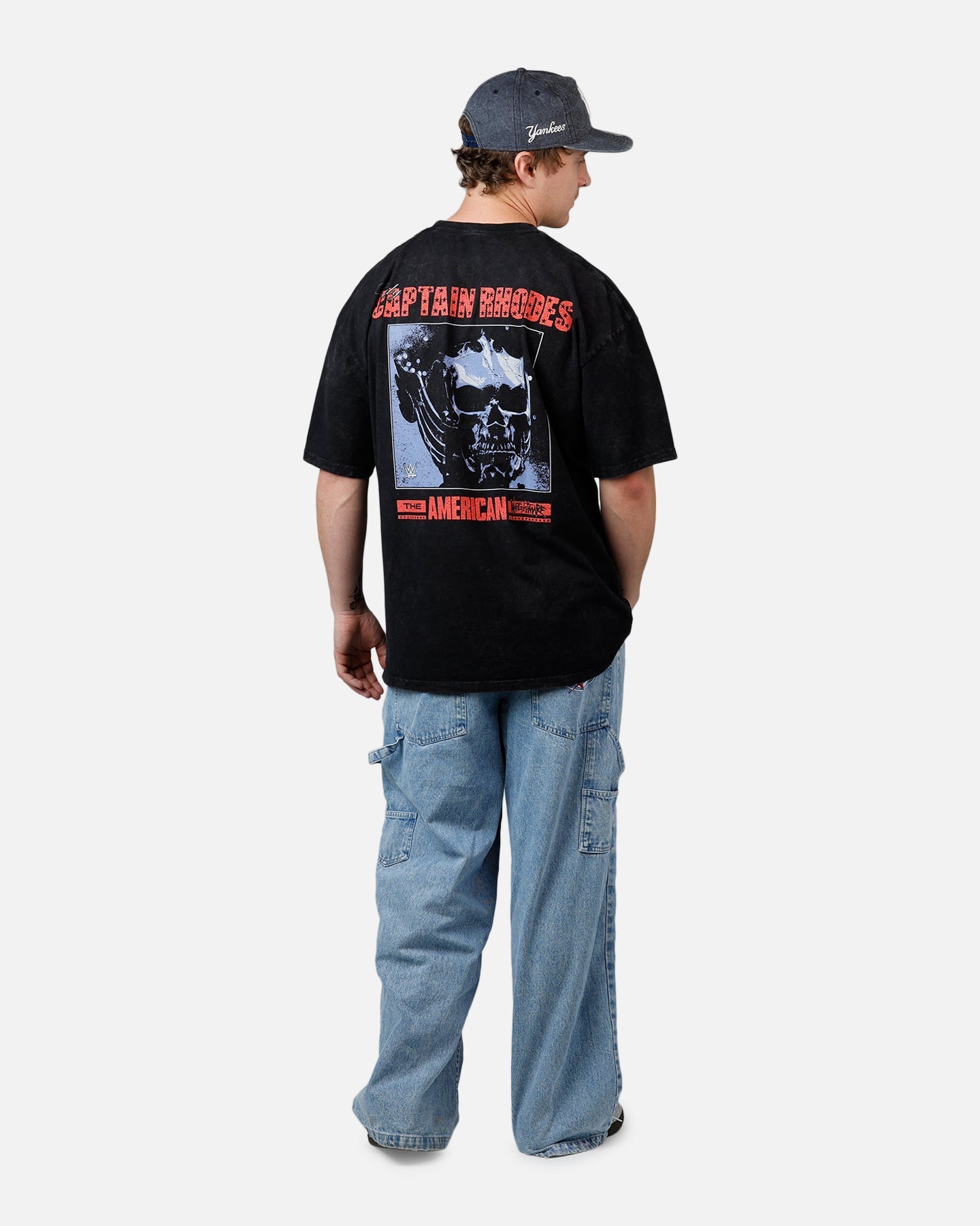 73Studio X WWE Wrestlemania 42 Cody Rhodes T-Shirt Black Acidwash