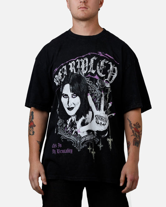 73Studio X WWE Wrestlemania 42 Rhea Ripley T-Shirt Black Acidwash