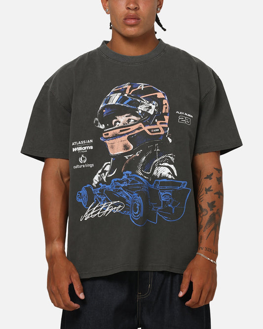 Culture Kings X Atlassian Williams F1 Team Alex Albon T-Shirt Black Acidwash