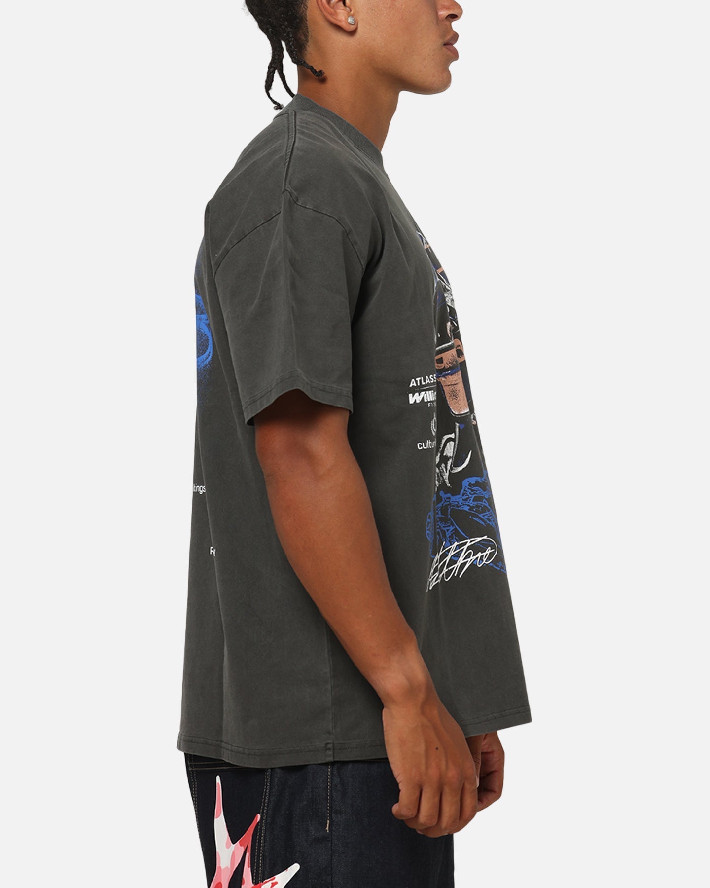Culture Kings X Atlassian Williams F1 Team Alex Albon T-Shirt Black Acidwash