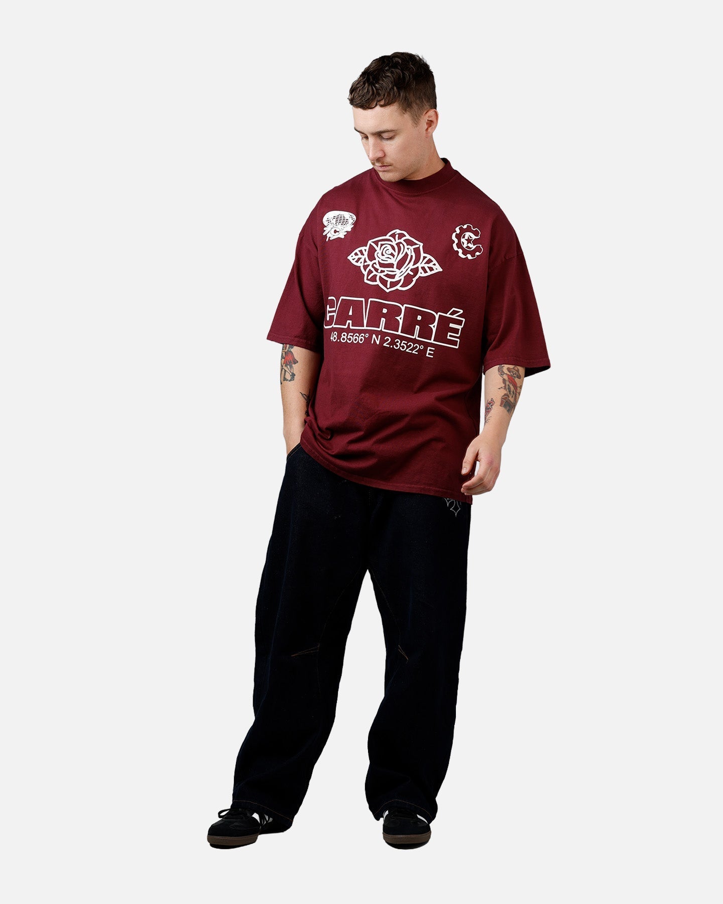 Carre Coordinates T-Shirt Maroon