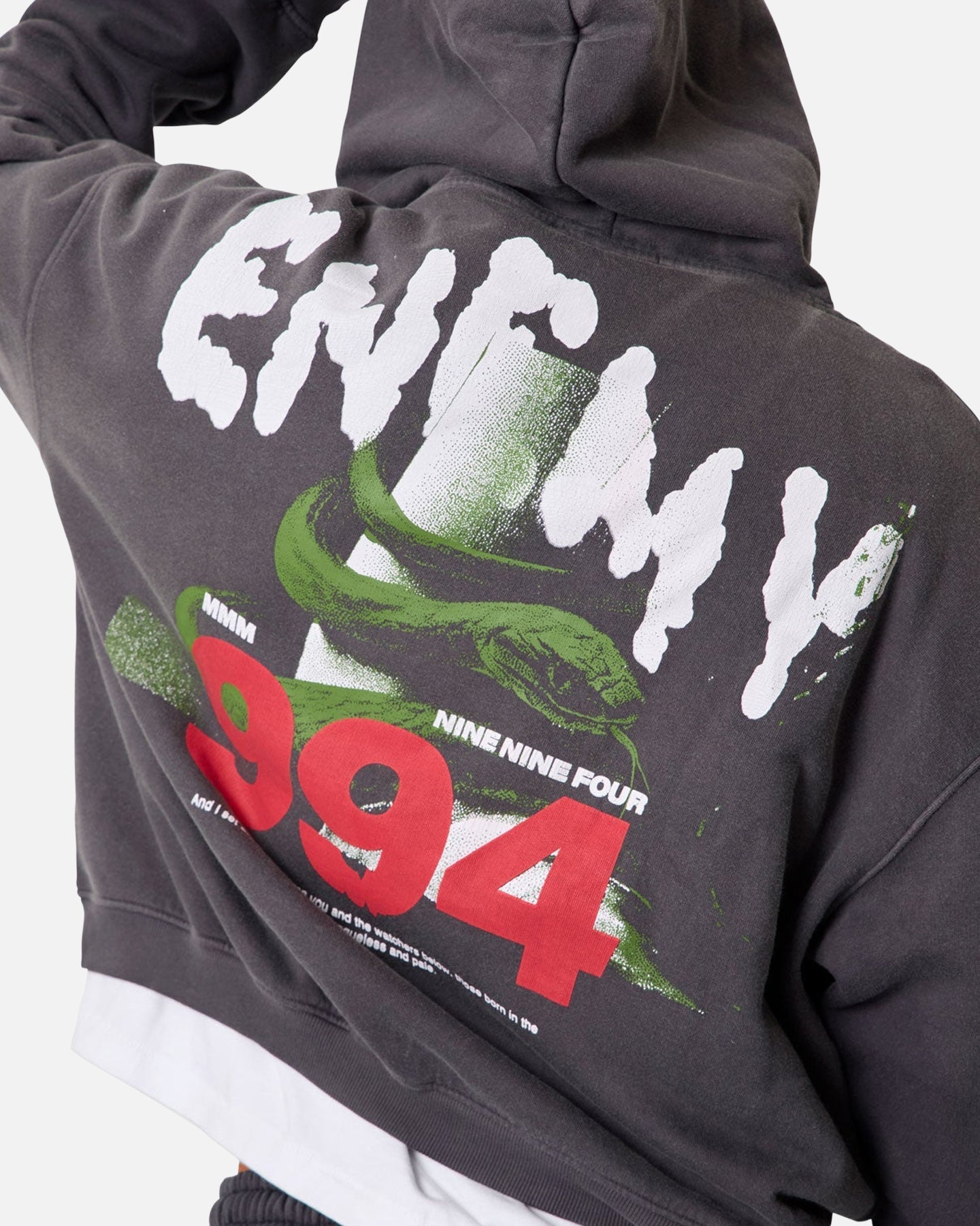 MNML Enemy Hoodie Washed Black
