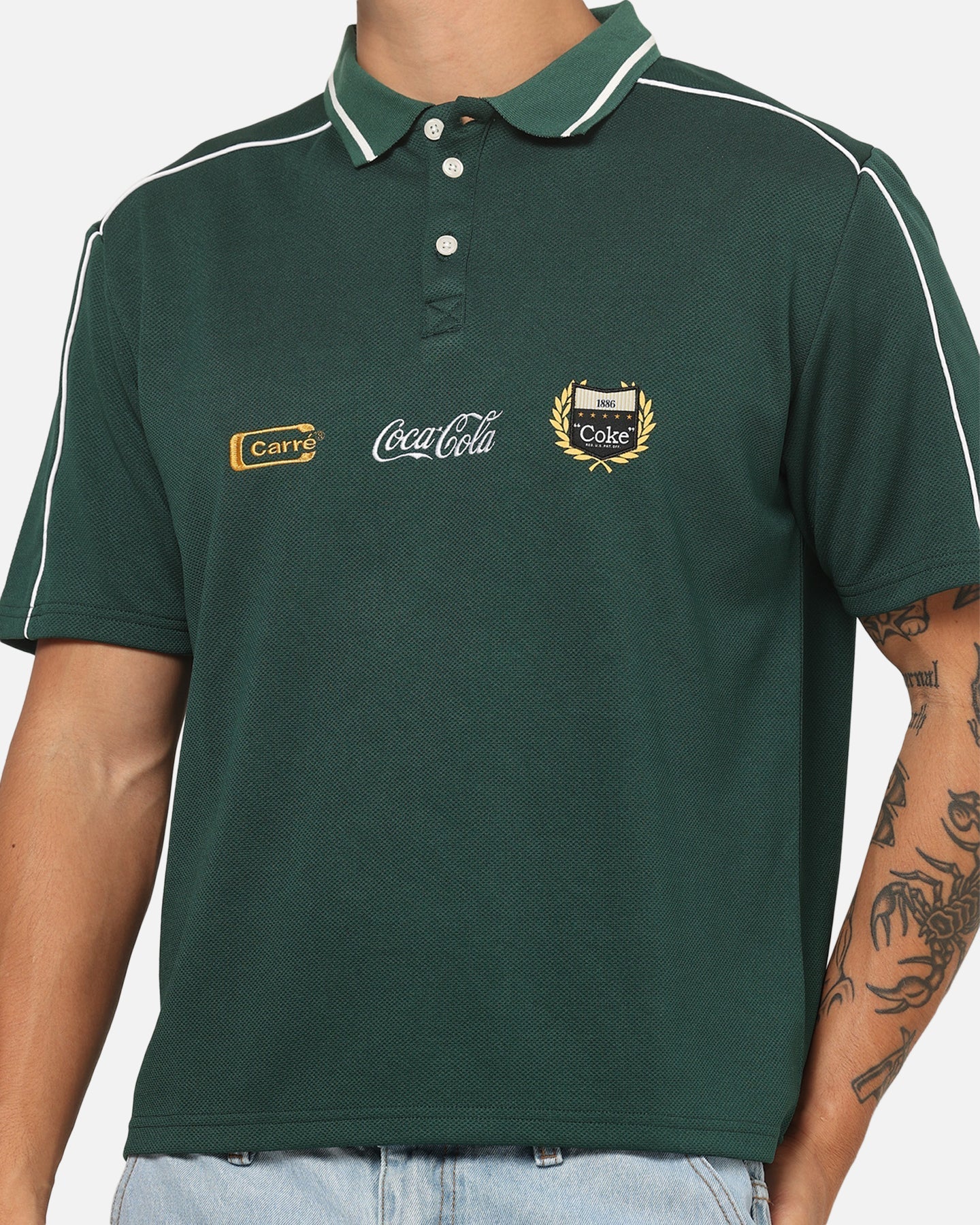 Carre Carré X Coca Cola Club Crest Polo Shirt Dark Green