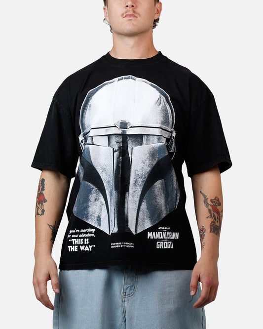 73Studio Star Wars Stand Off Glitter T-Shirt Black Acidwash