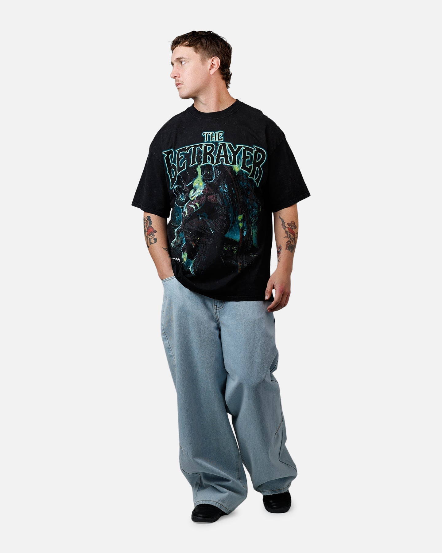 73Studio X World of Warcraft: The Betrayer V2 T-Shirt Black Acidwash