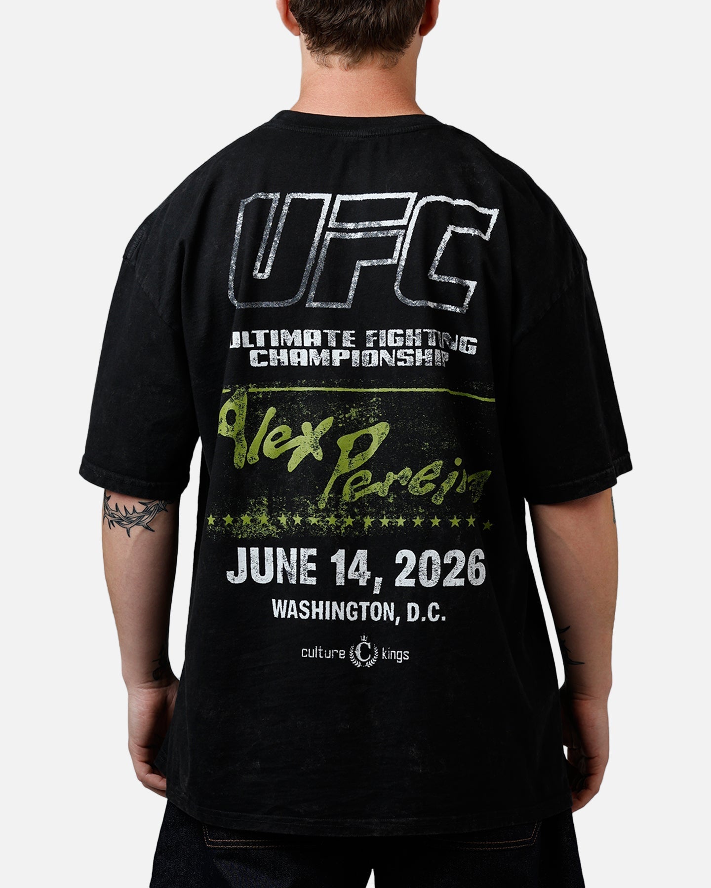 UFC By Culture Kings UFC 250 Alex Pereira T-Shirt Black Acidwash
