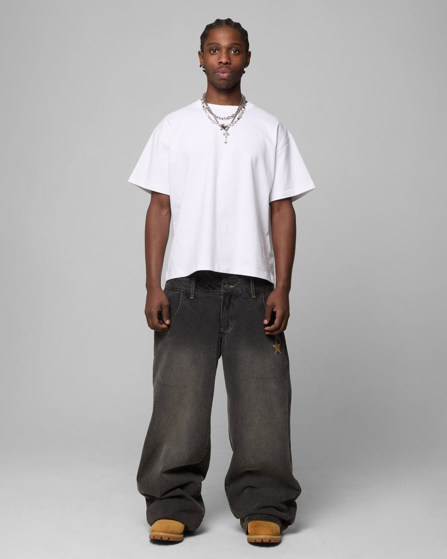 Loiter Star Layered Jeans Vintage Black