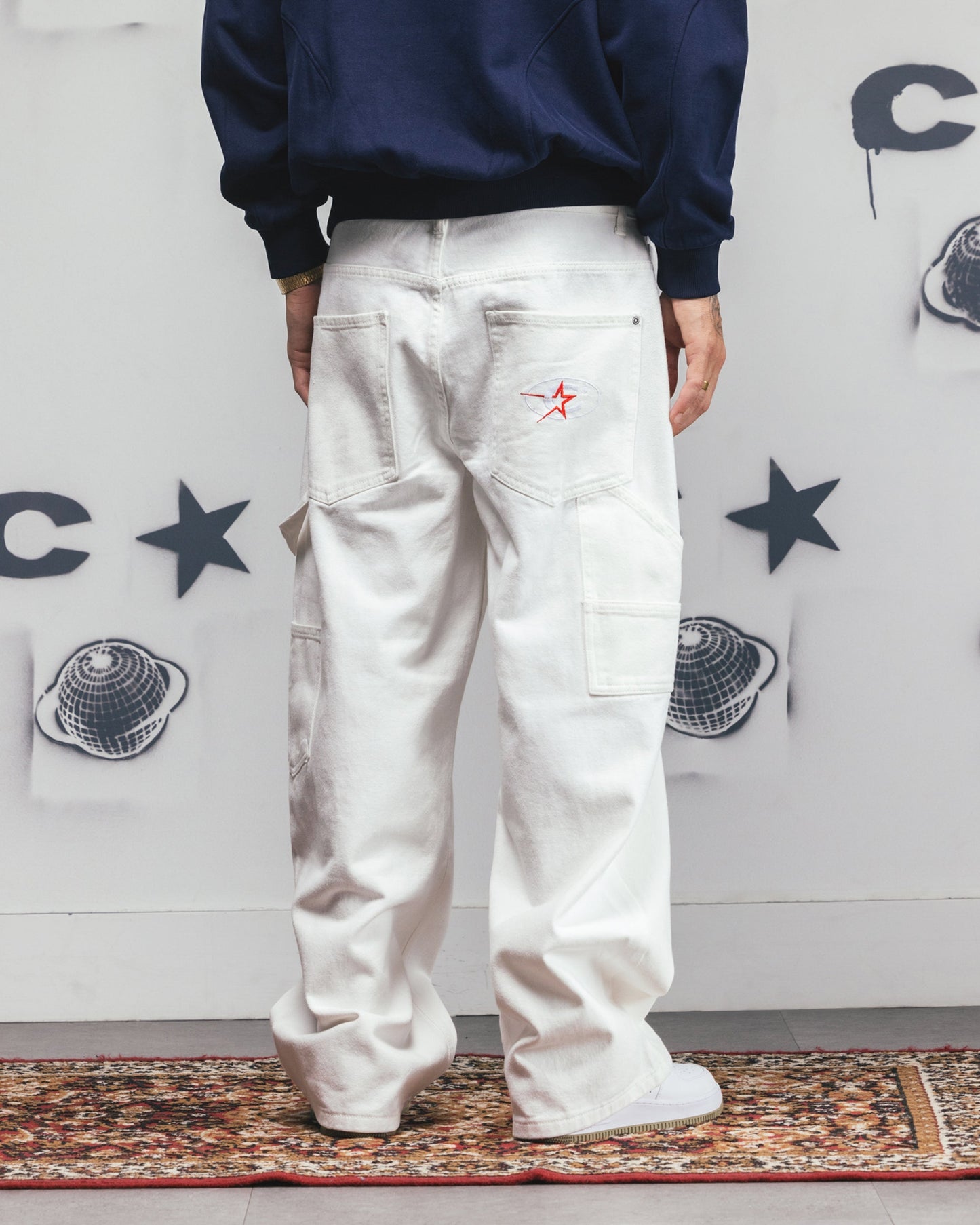 Carre Baggy Carpenter Jeans Off White