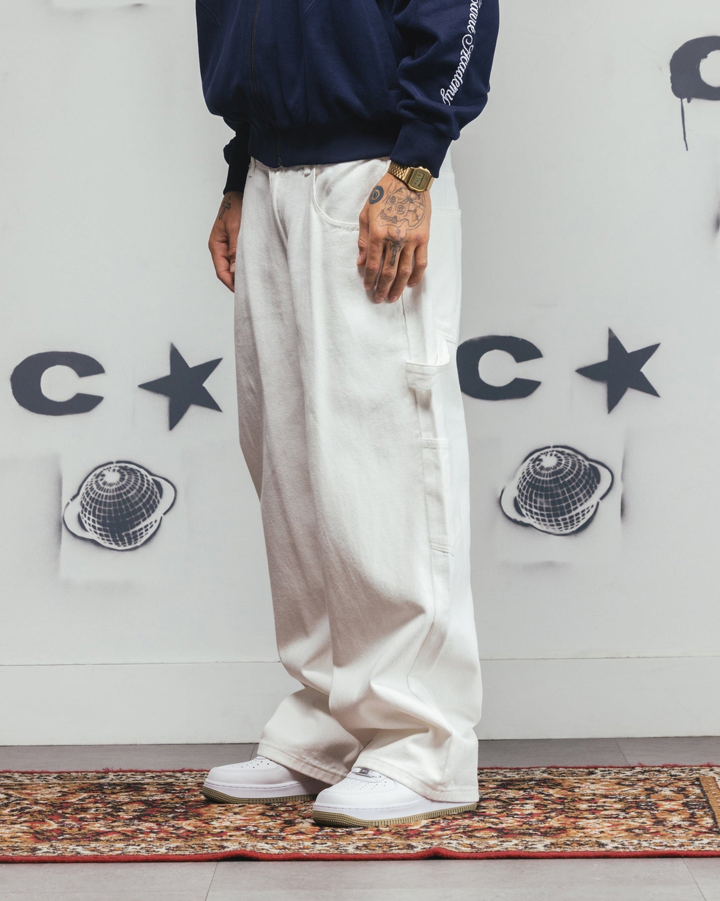 Carre Baggy Carpenter Jeans Off White