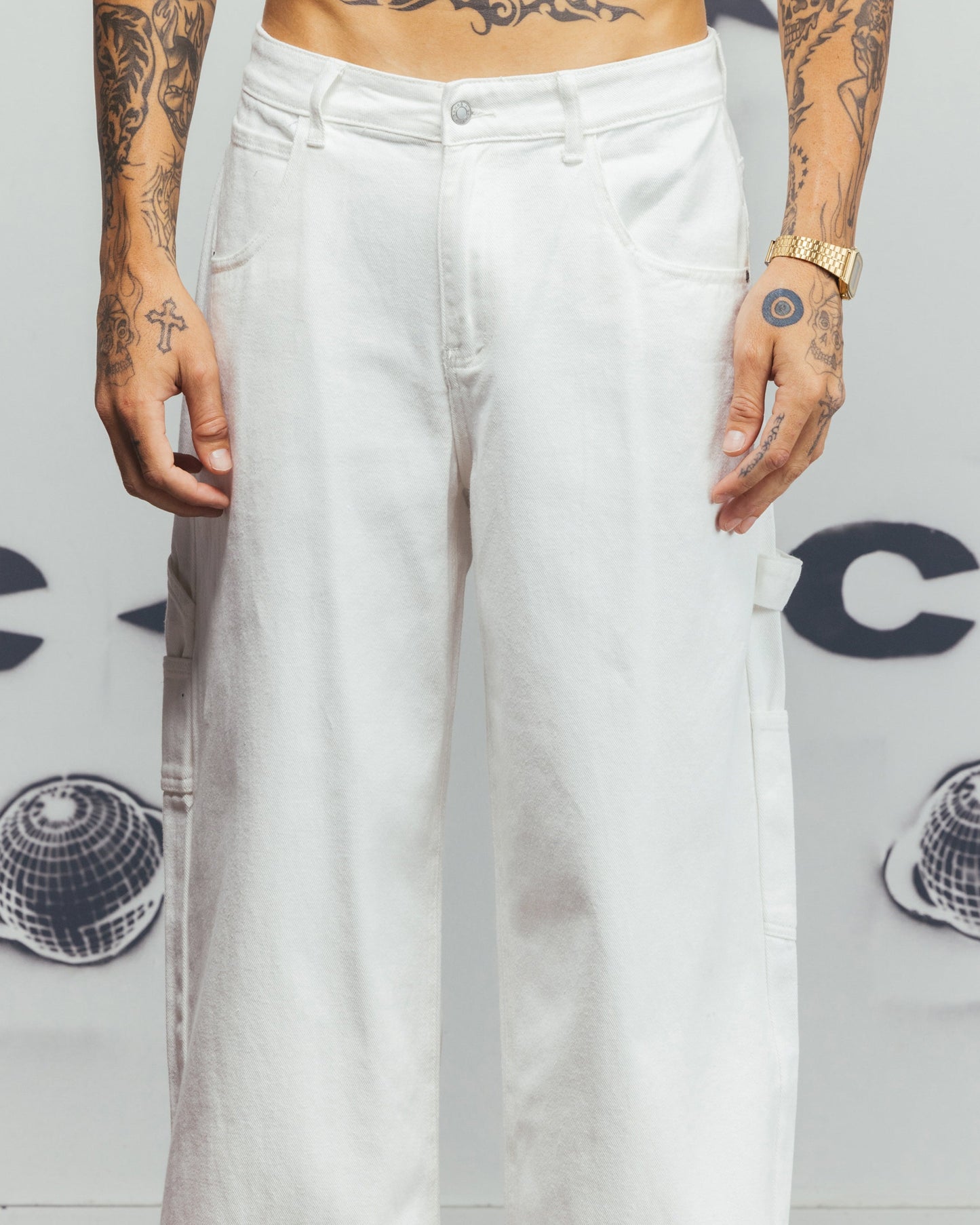 Carre Baggy Carpenter Jeans Off White