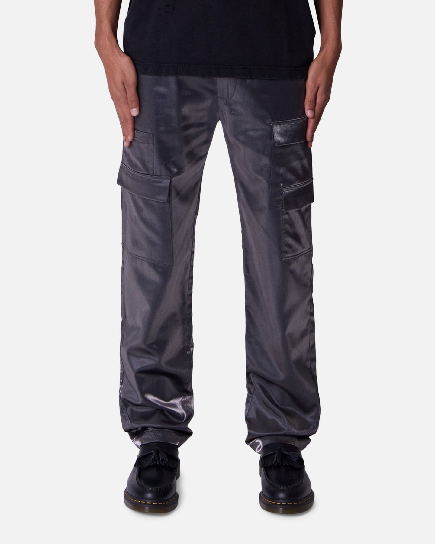 MNML Patent Shine Pants Black