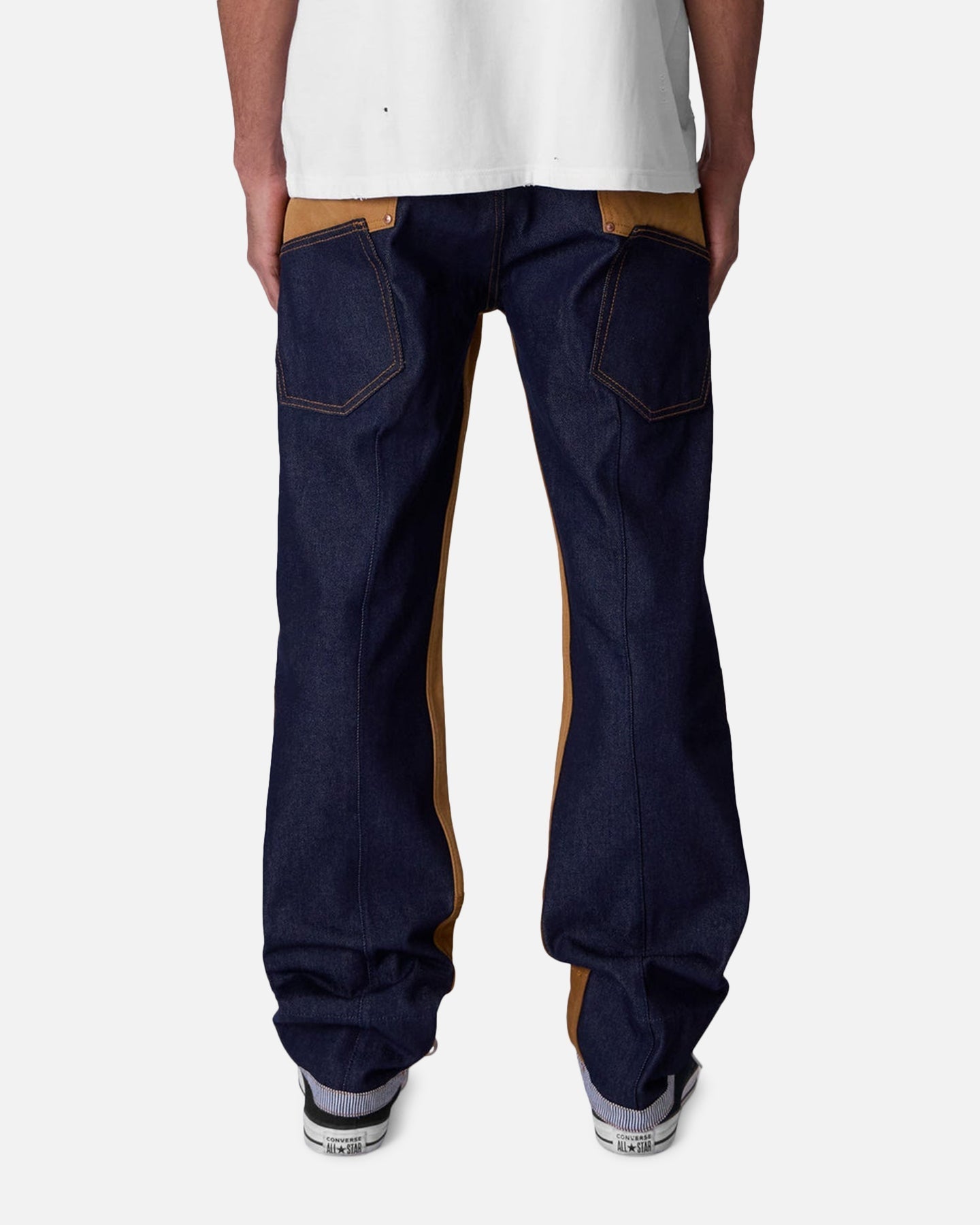 MNML V727 Mixed Canvas Baggy Denim Jeans Multi