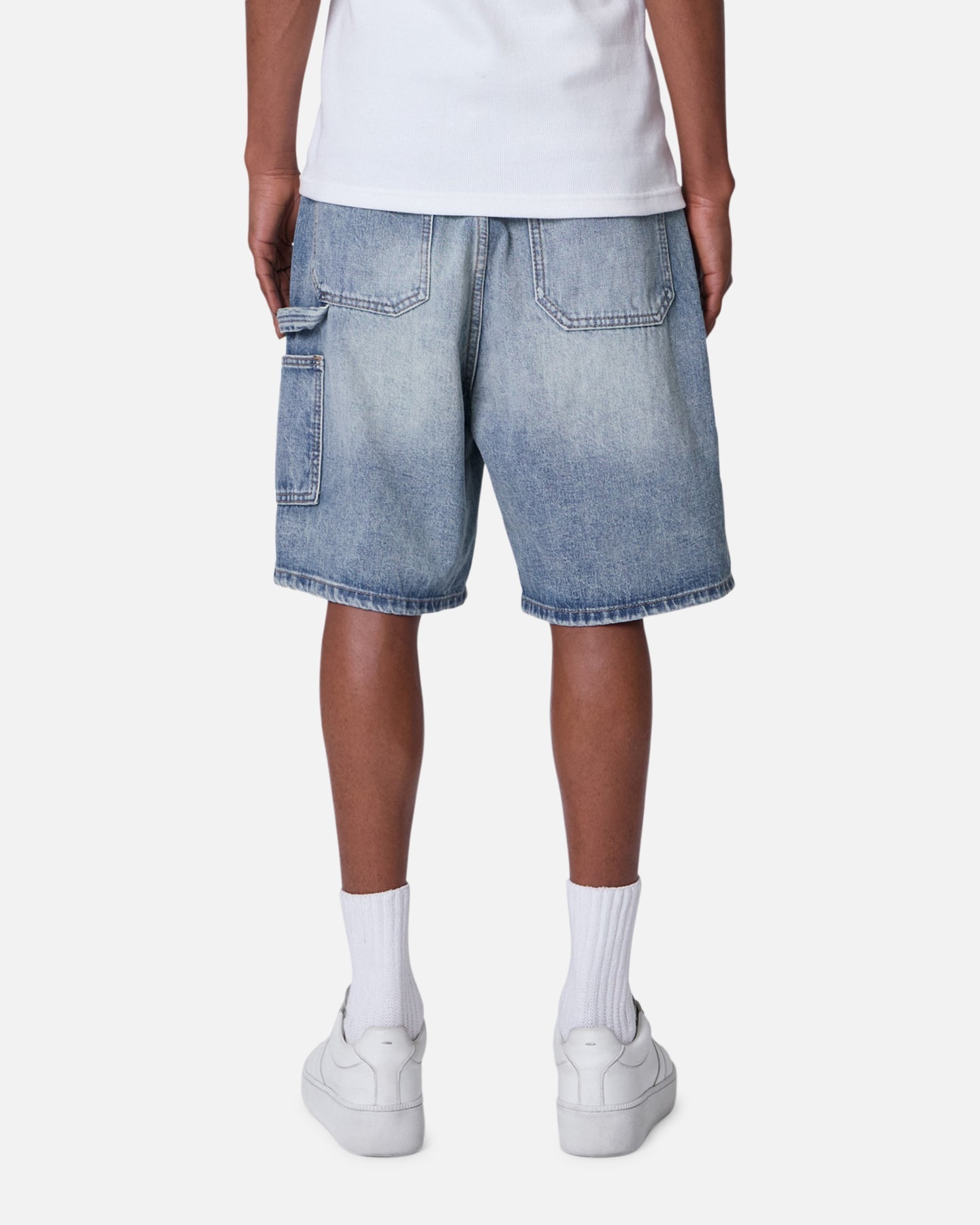 MNML Double Western Jewel Denim Shorts Blue