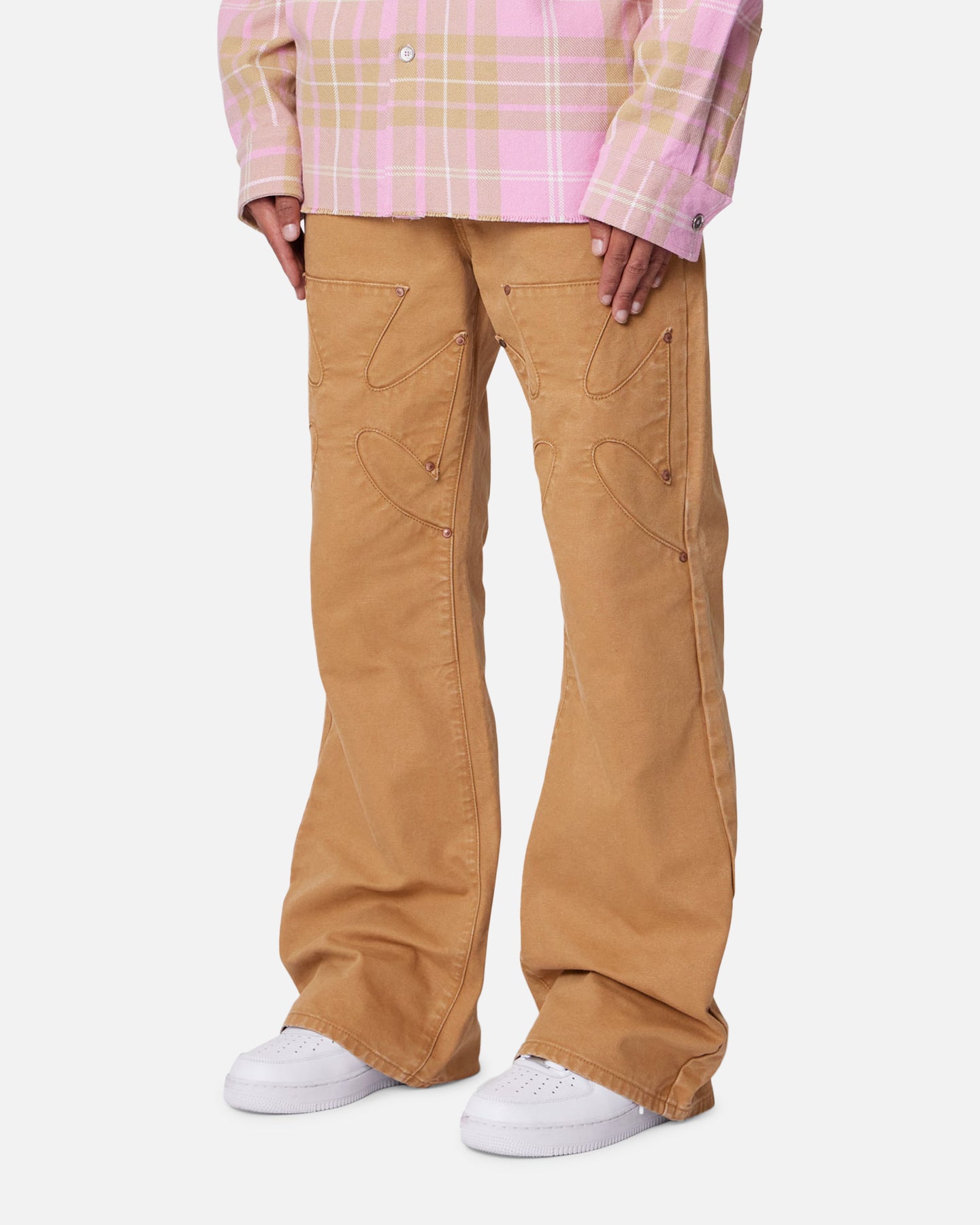 MNML Bootcut Iron Cross Jeans Tan