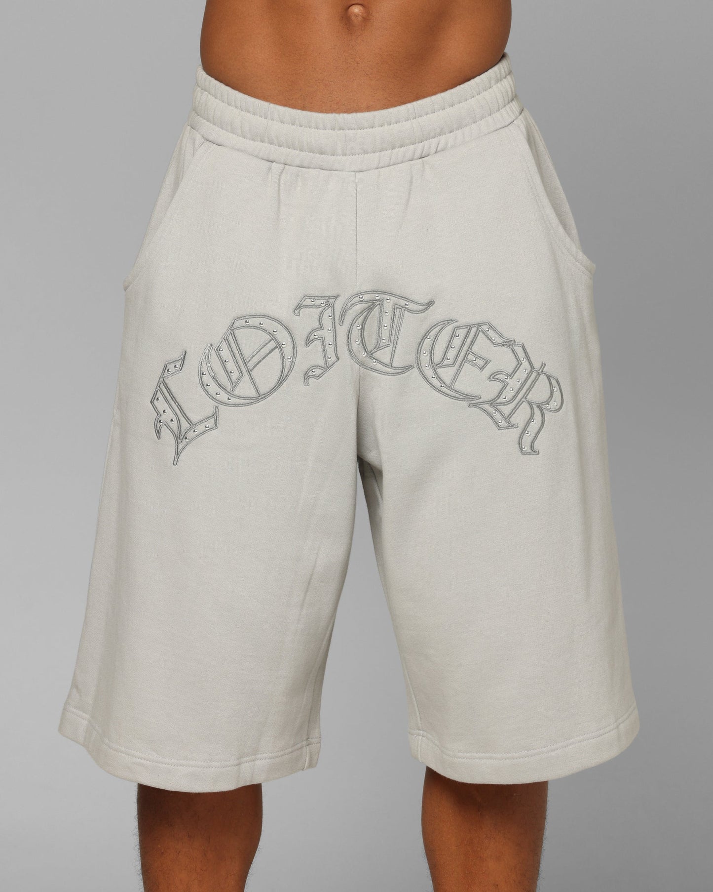 Loiter Destruct Sweat Shorts Grey