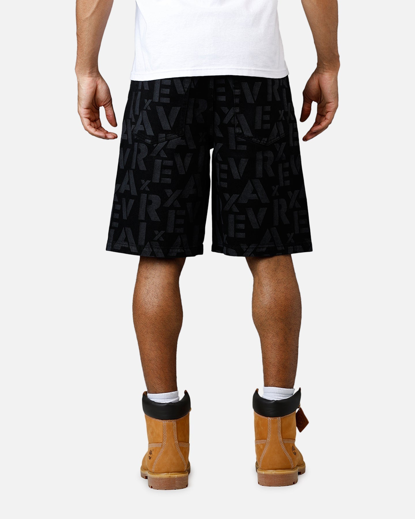 Avirex Monogram Denim Shorts Black