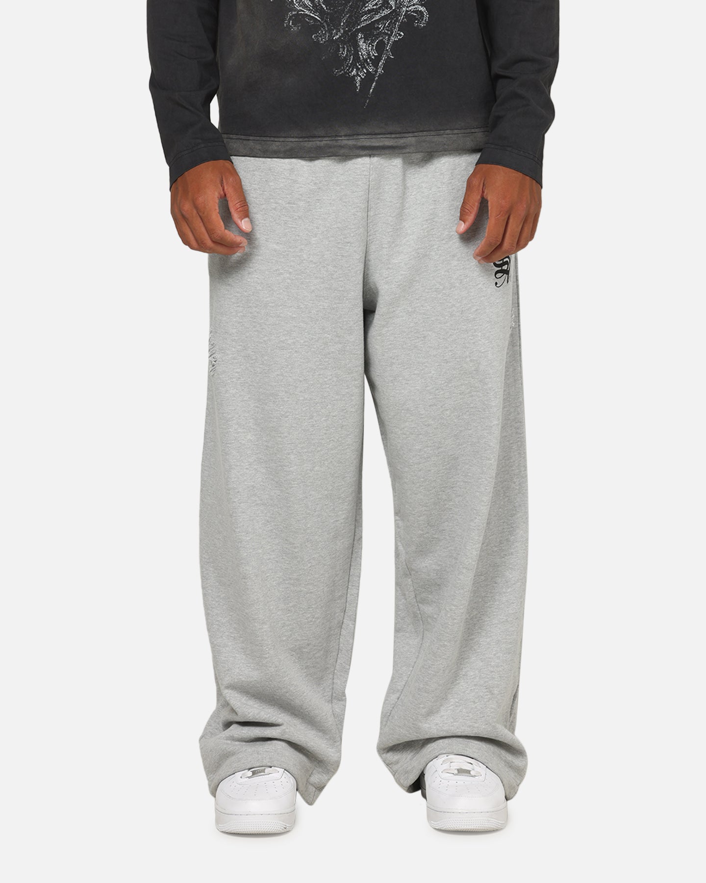 Saint Morta Distressed Baggy Sweatpants Grey Marle