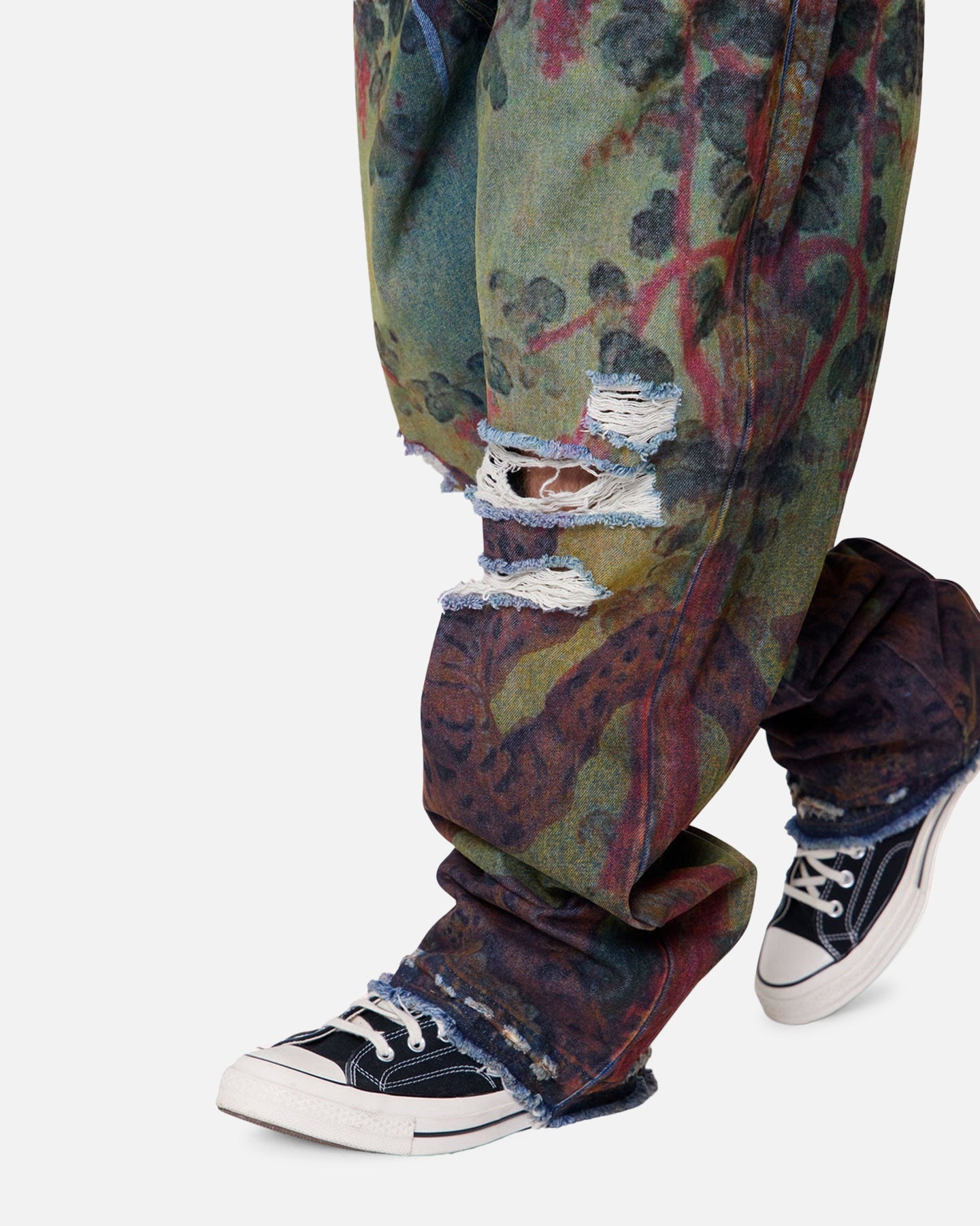 MNML Ultra Baggy Leopard Denim Jeans Multi
