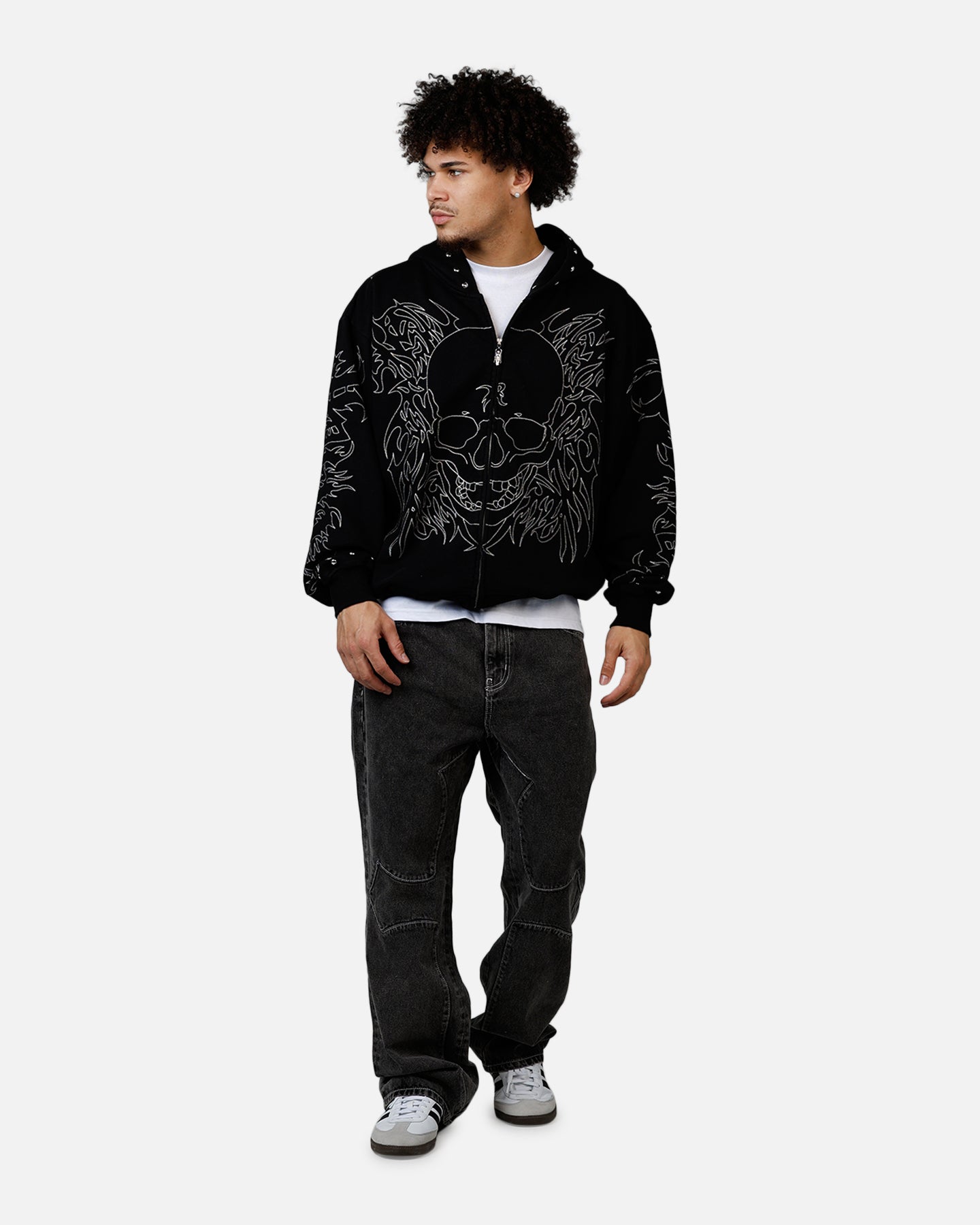 Revenge Cross Denim Pants Black