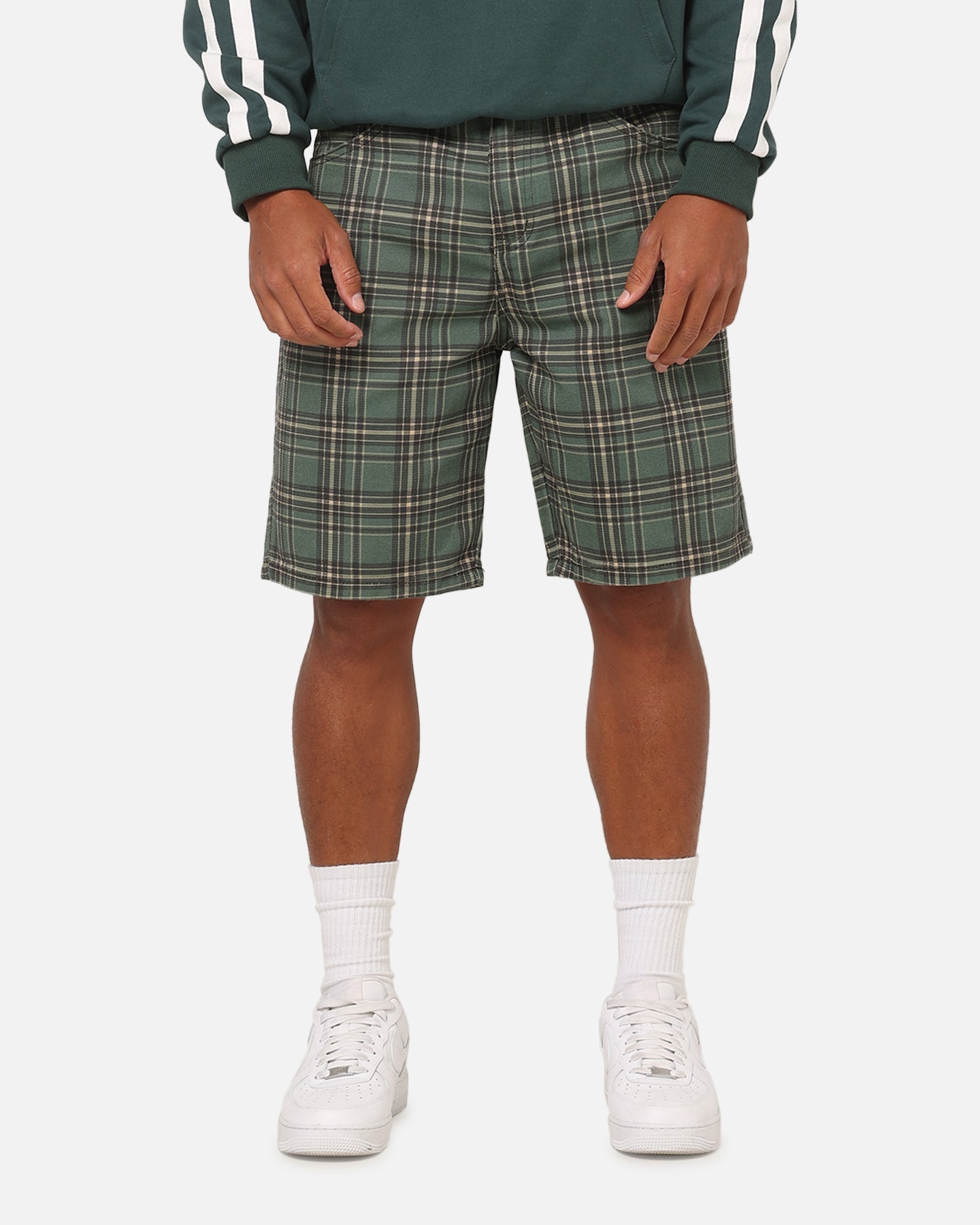 Carre Avenue Jorts Green Plaid