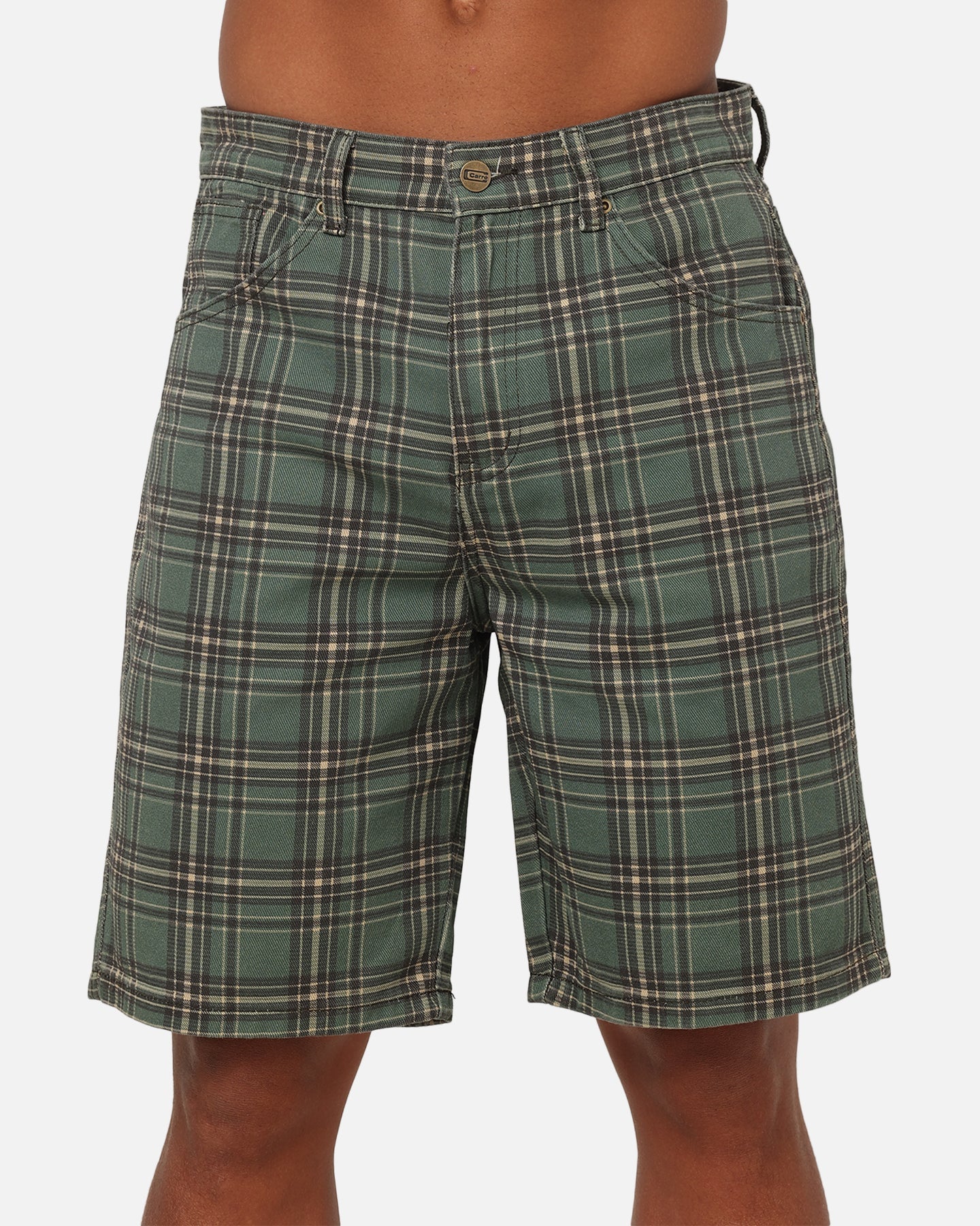 Carre Avenue Jorts Green Plaid