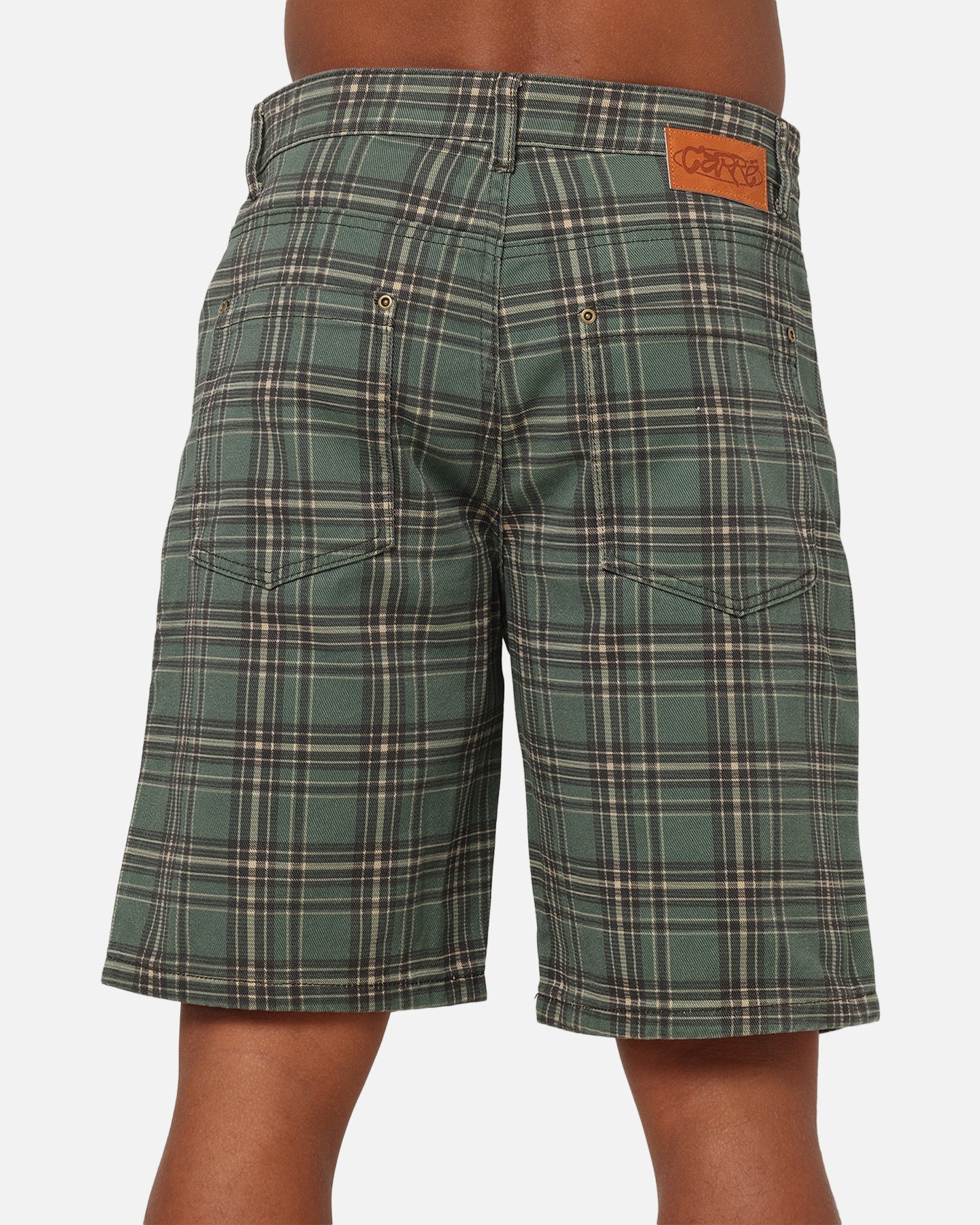Carre Avenue Jorts Green Plaid