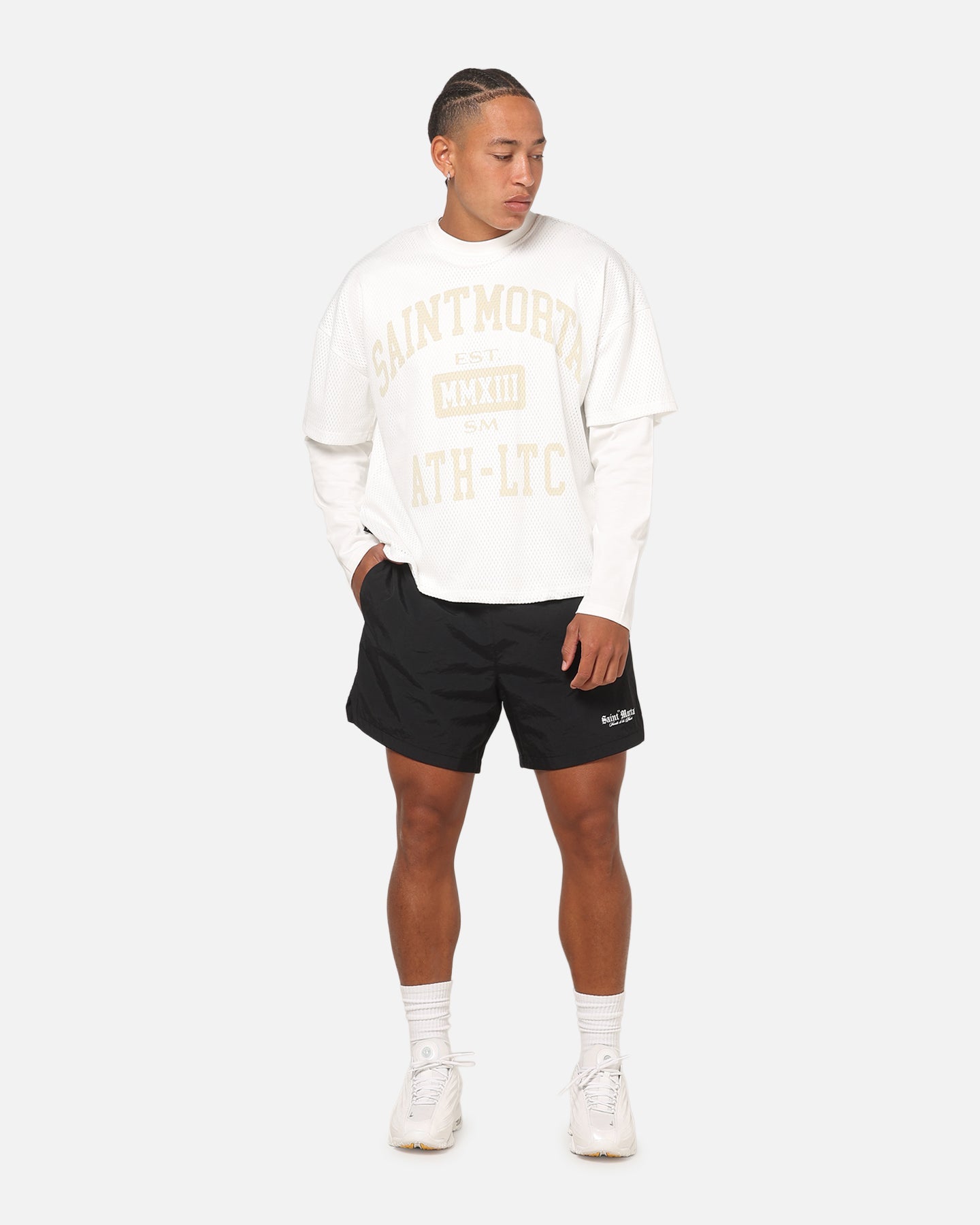 Saint Morta Muerte Beach Shorts Black