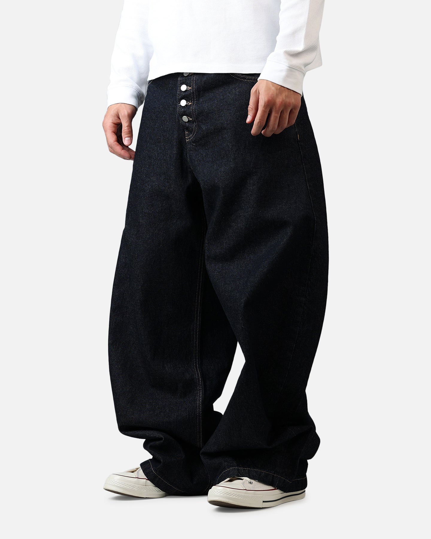 MNML Exposed Shank Barrel Denim Pants Rinse Indigo