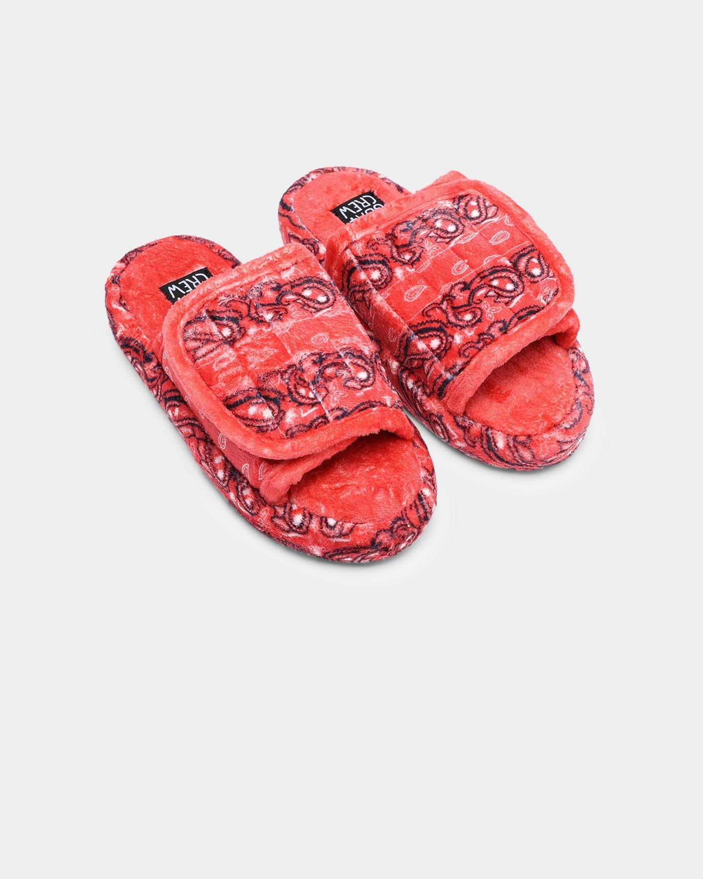 73Studio Velcro Paisley Bandana Slipper Red/Black/White