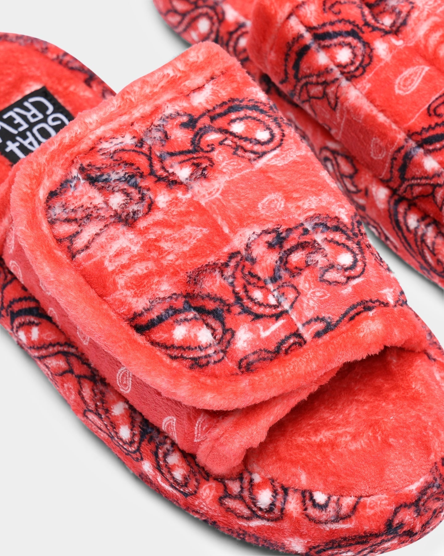 73Studio Velcro Paisley Bandana Slipper Red/Black/White